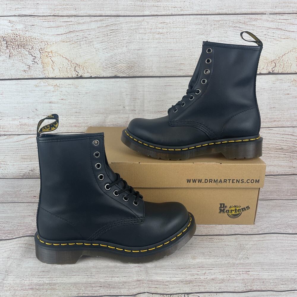 Dr. Martens 1460 Nappa Womens Sz 6 Combat Boots Black Smooth Leather